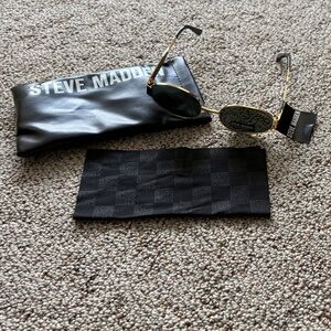 Steve Madden Gold Frame Sunglasses with Black Lenses